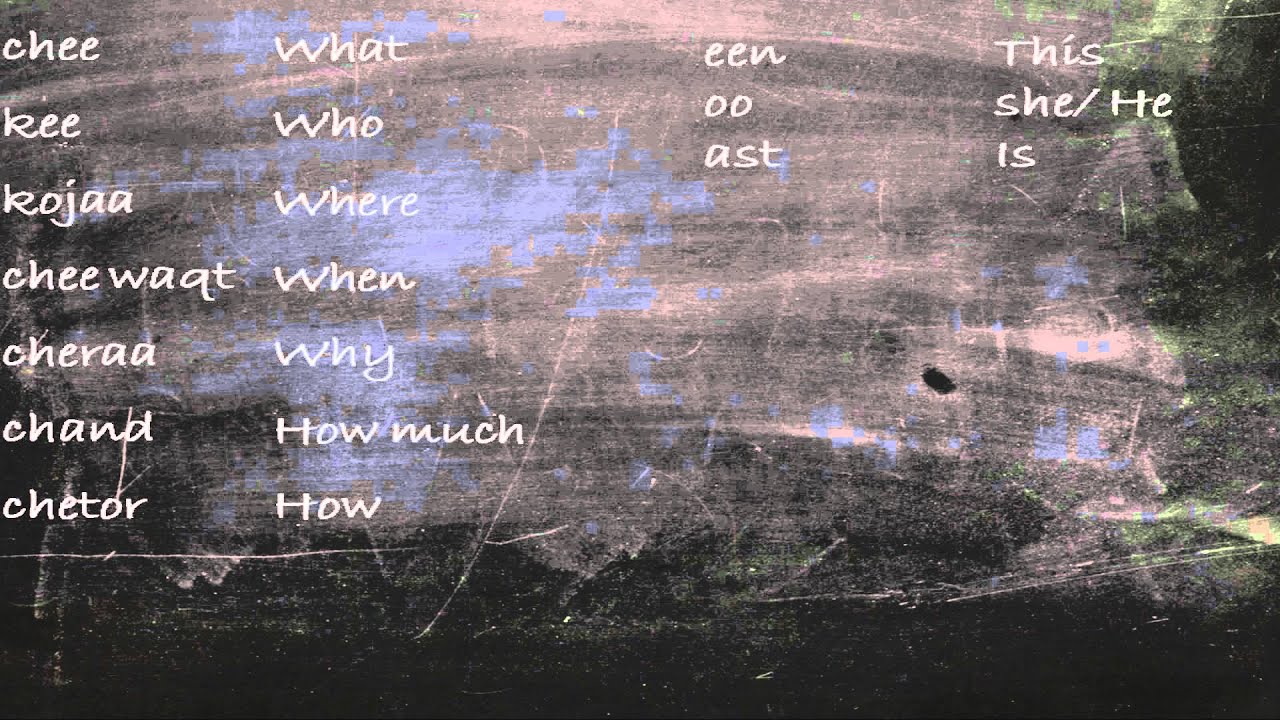 Question Words in Dari, Lesson 2