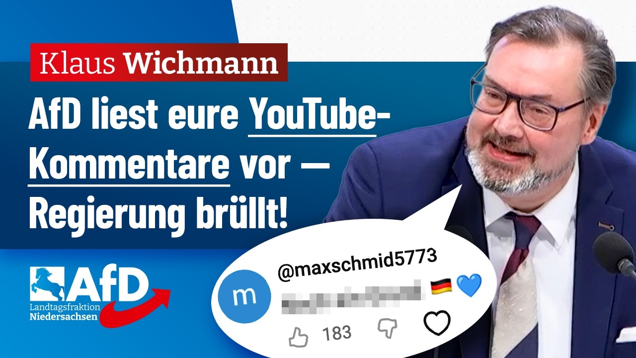 AfD liest eure YouTube-Kommentare im Parlament vor, Regierung br&uuml;llt! &ndash; Klaus Wichmann (AfD)