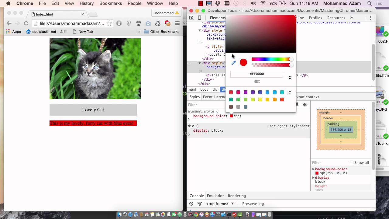 Inspecting CSS Using Google Chrome Developer Tools