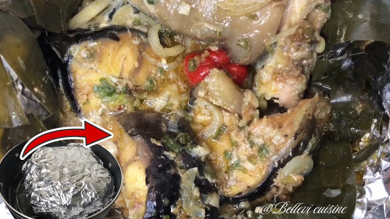 LIBOKE YA NGOLO / POISSON À L’ETOUFFE OU EN PAPILLOTE  / RECETTE POISSON CHAT