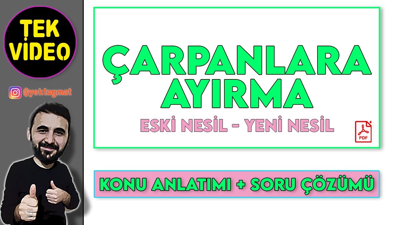 ÇARPANLARA AYIRMA TEK VİDEO KONU ANLATIMI SORU ÇÖZÜMÜ FULLEME GARANTİLİ  TYT - DGS- KPSS -ALES