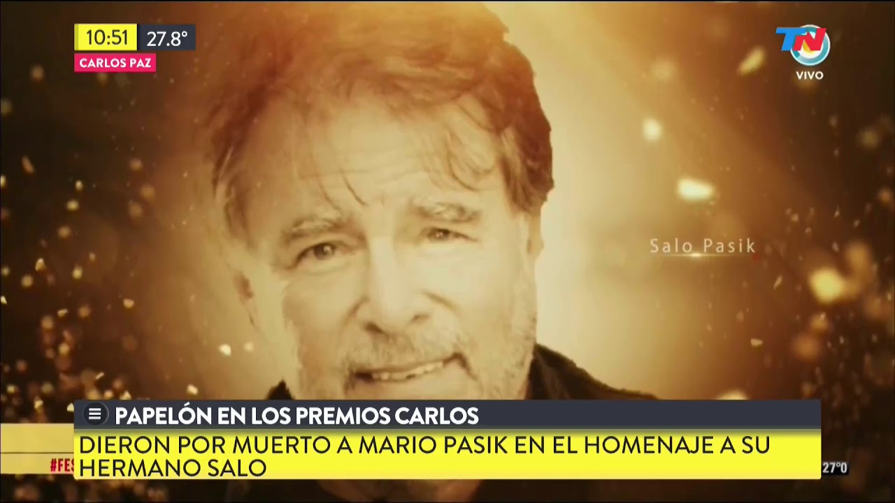 Papel&oacute;n en los Premios Carlos: Dieron por muerto a Mario Pasik