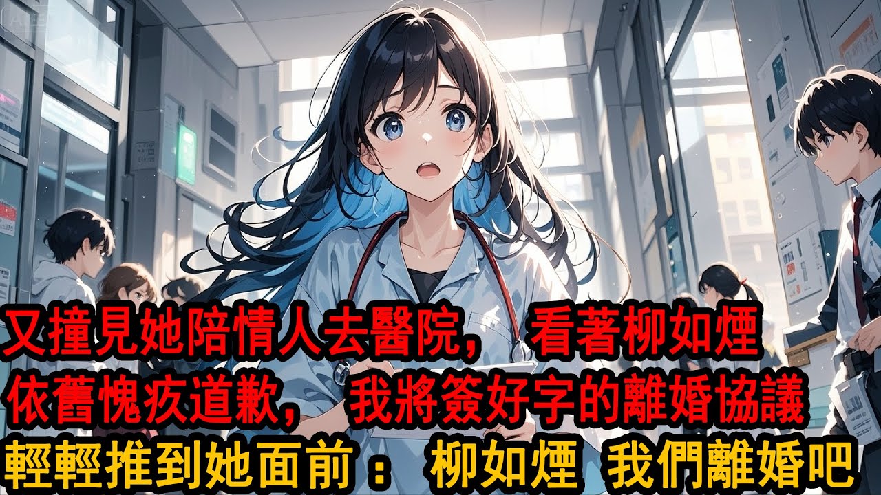 我提出離婚時，柳如煙正陪她的情人去醫院。見我認真，她輕飄飄答應了，旁人都說我命好，卻沒人知道，曾經的她為了嫁給我。被她母親打斷了三根肋骨。當然，這些都不重要了。我笑了笑說：好，柳如煙，我們此生不要再見
