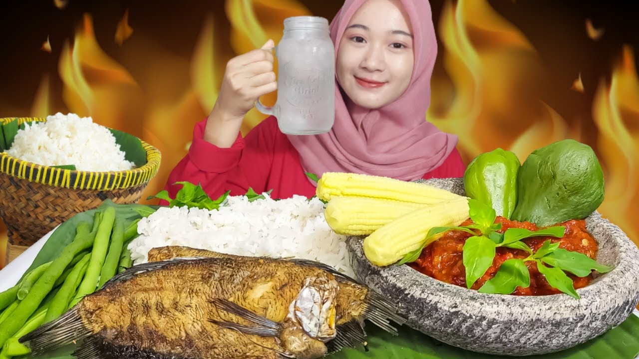 MAKAN SUNDAAN IKAN ASIN LALAP SAMBEL TERASI NASINYA SEBAKUL 🌱