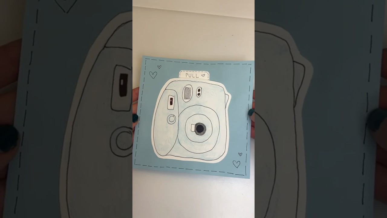 Super Cute and easy diy gift card tutorial - instax camera card #giftideas #handmadecards #diygift