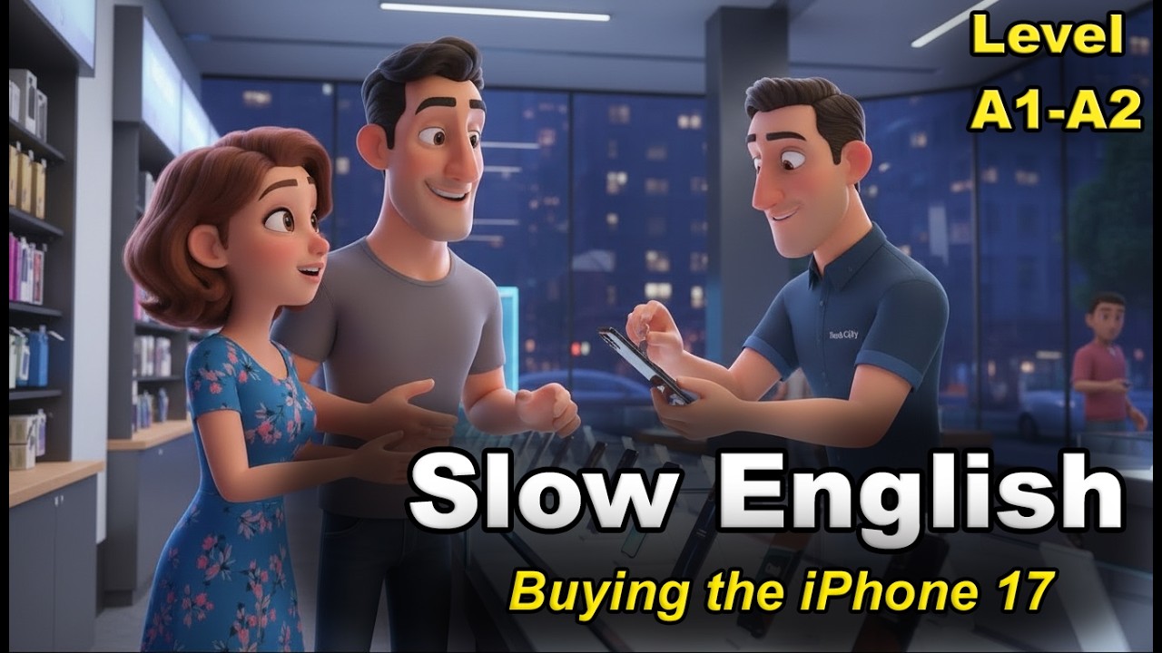 Learn English with Story: Buying iPhone 17 🛍️ | Slow English Listening Practice for Beginners