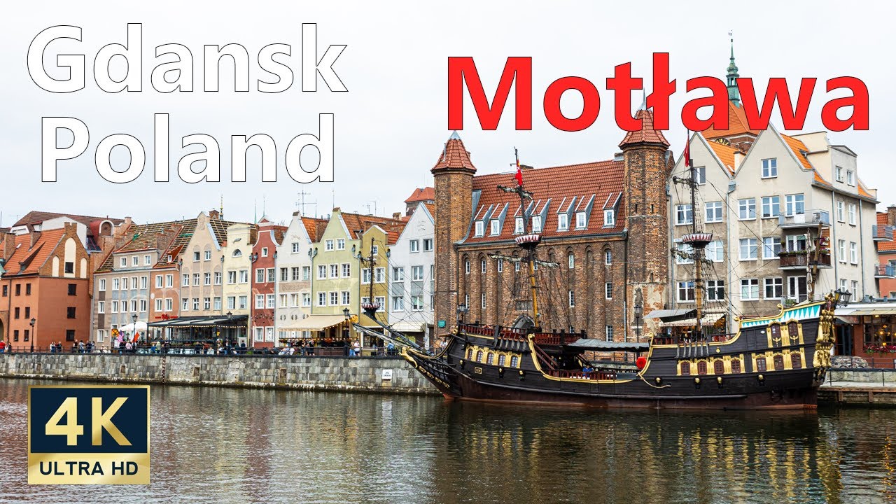 Gdansk Poland 🇵🇱 4K Motlawa River Embankment Walking Tour