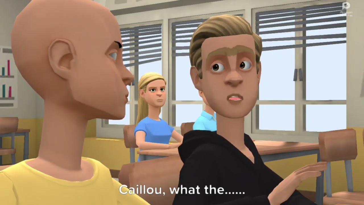 Caillou throws boiling hot cup noodles at Ms. Martin/detained by school security/suspended/grounded