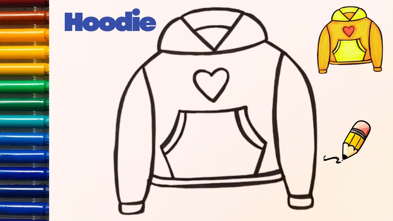 How to draw a sweatshirt hoodie//cute sweatshirt drawing//easy to draw sweatshirt hoodie.