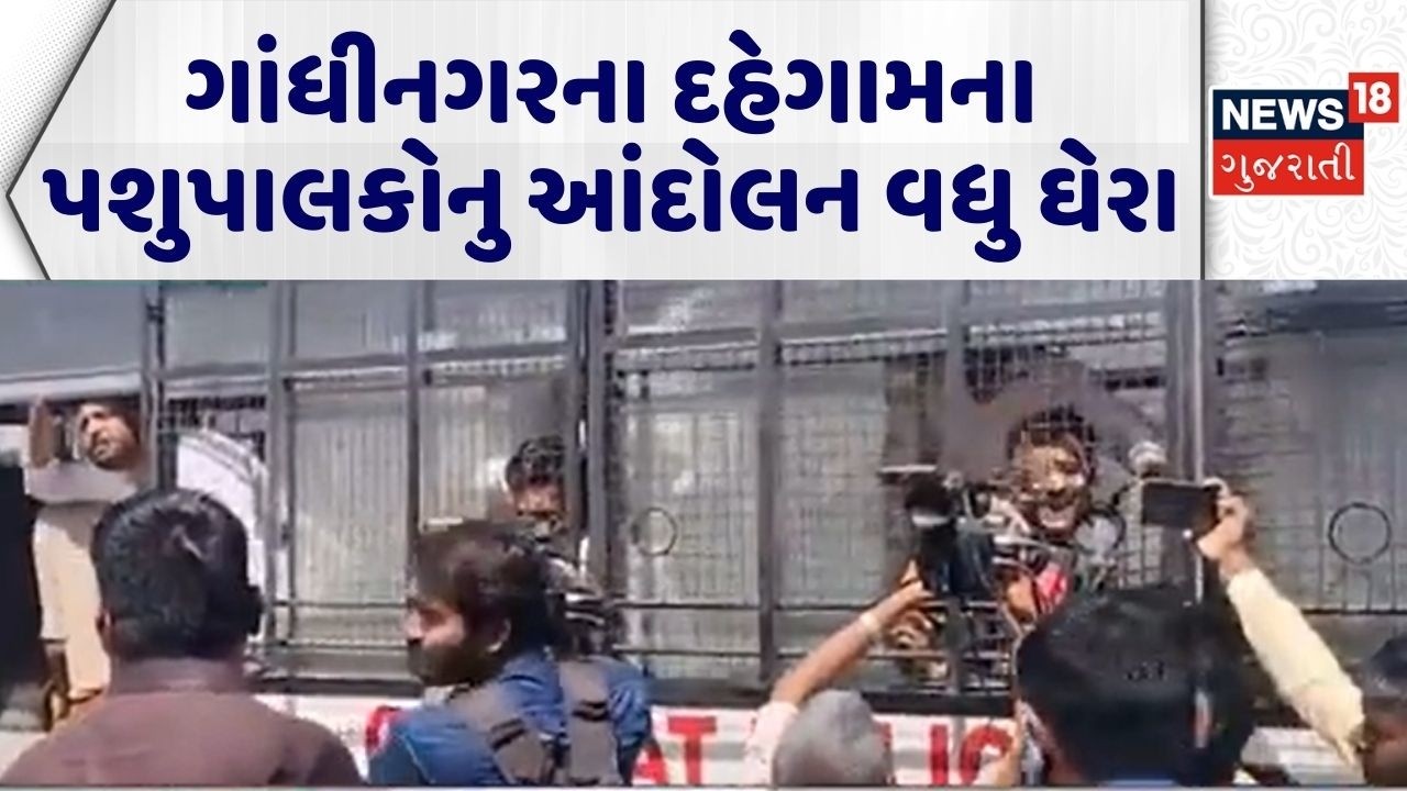 Gandhinagar Protest News | ગાંધીનગરના દહેગામના પશુપાલકોનુ આંદોલન વધુ ઘેરા | Cattle Breeders Protest