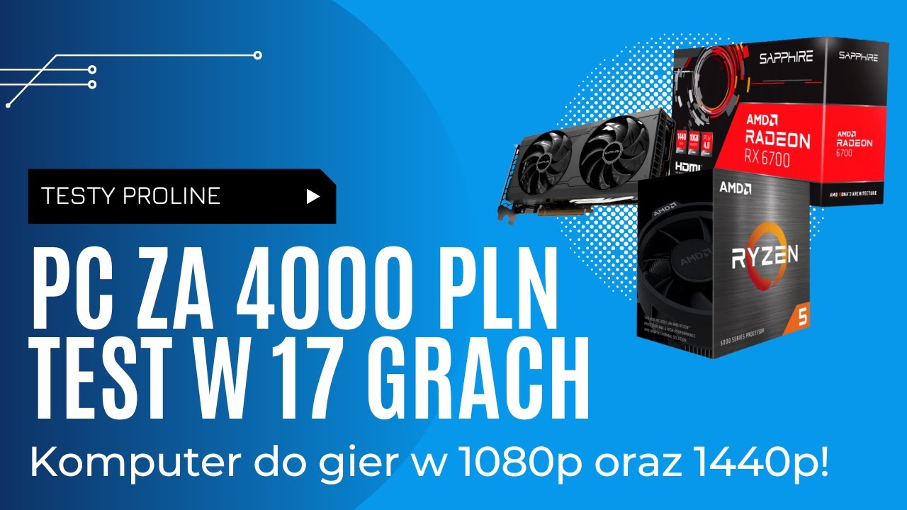 Tani komputer do gier za 4000 zł | Ryzen 5 5500 + AMD RX 6700 | 17 gier w 1080p oraz 1440p