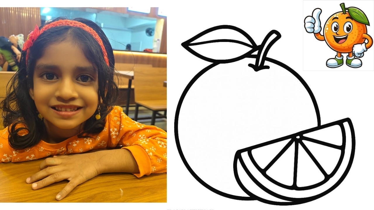 Coloring an Orange 🍊 | Easy Fruit Coloring Page for Kids & Toddlers 🧡 | Learn Colors for Children