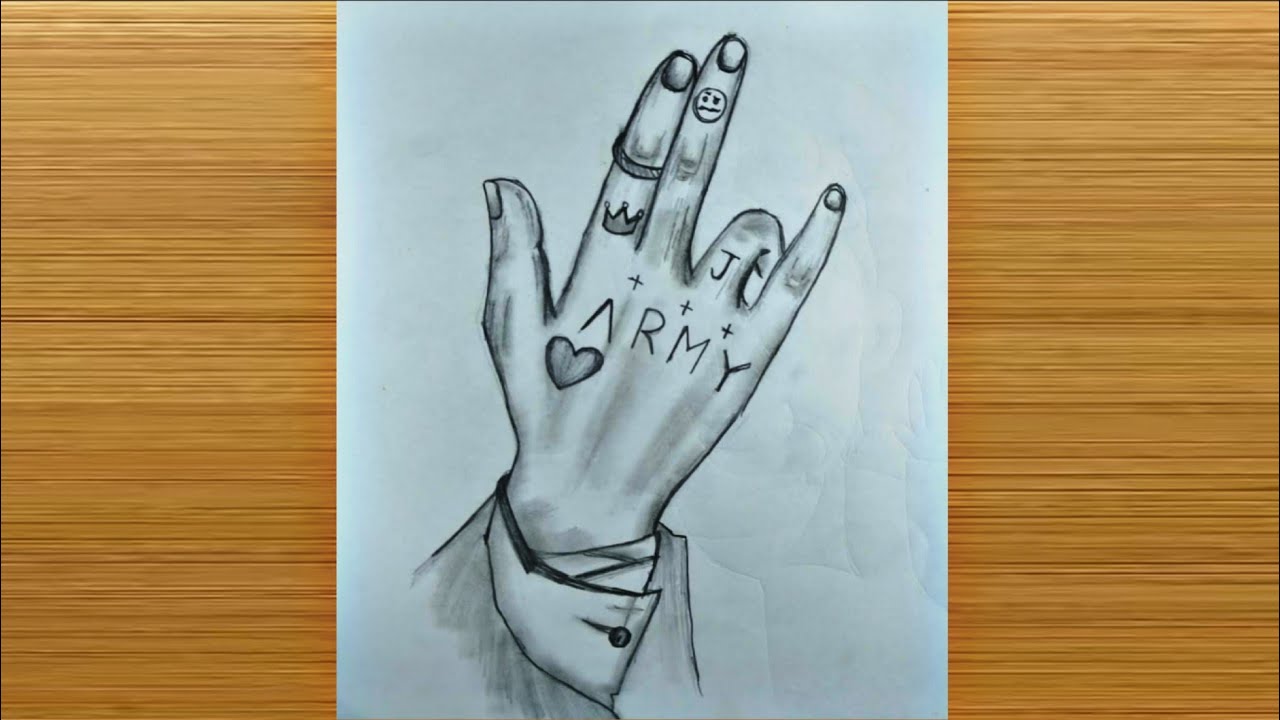 BTS army hand drawing ||  BTS pencil sketch idea || Kpop drawing easy