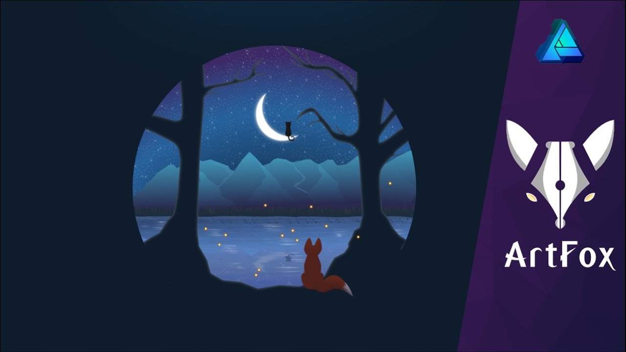 A Night In The Forest - Vectorial Illustration (Affinity Designer)