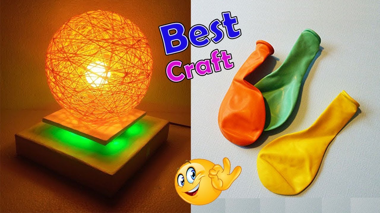How to make a homemade lampshade | Pendent Lamp|Wrapped Balloon lamp|Balloon craft