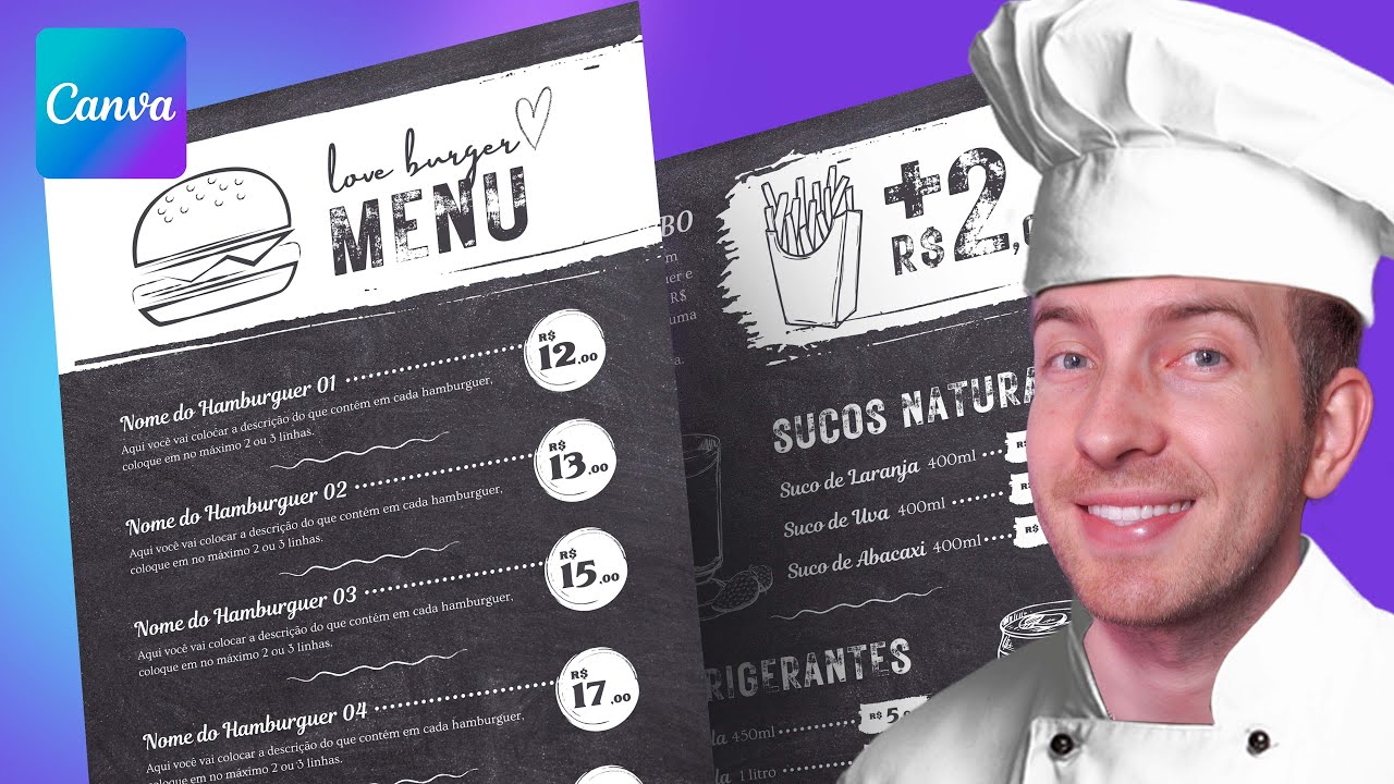 Como fazer um Cardápio no Canva (Efeito Chalkboard)