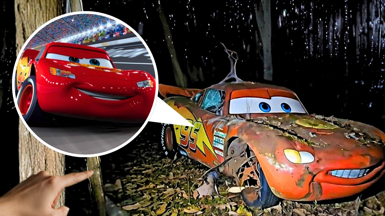 ENCONTREI O RELÂMPAGO MCQUEEN E O PO ABANDONADOS NA VIDA REAL