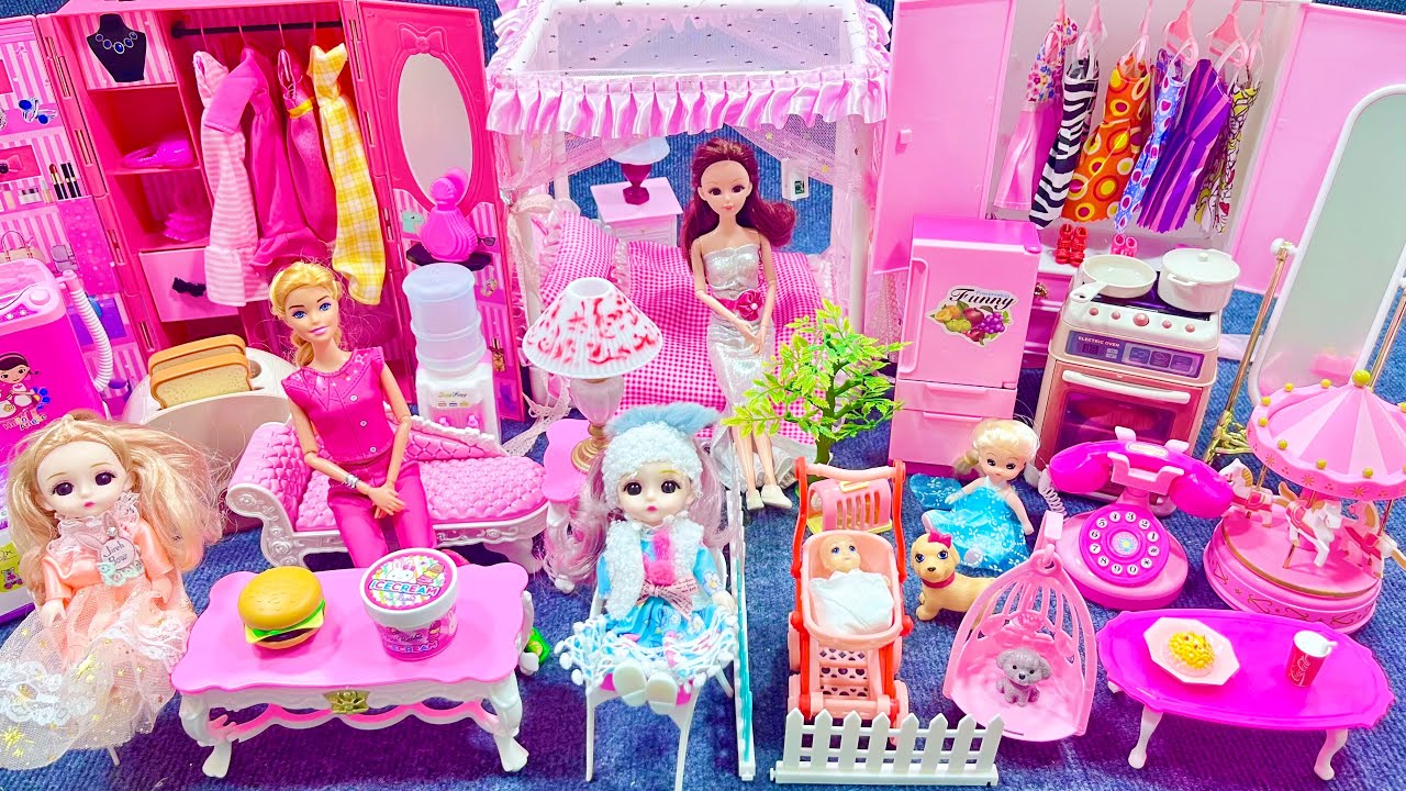 12 Minutes Satisfying with Unboxing Barbie Princess Bed & Wardrobe Dress Up Playset ASMR｜Review Toys