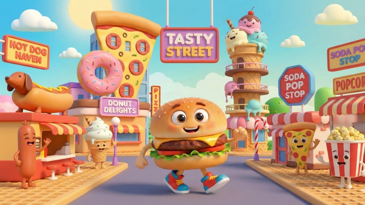 The burger factory🍔 | kids rhymes nd stories @Lululemonworld 