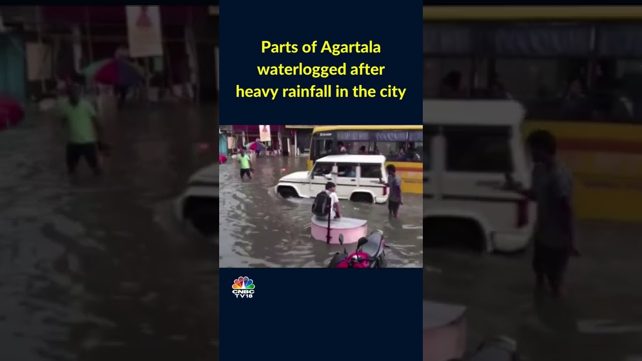 #SHORTS | Several parts of Tripura's Agartala waterlogged after heavy rainfall on Wednesday