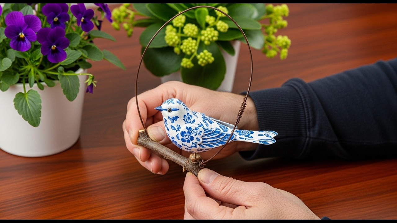 DIY: Декоративные Птички из Пенопласта и Сухой Ветки | Деревенский Декор, который Легко Сделать