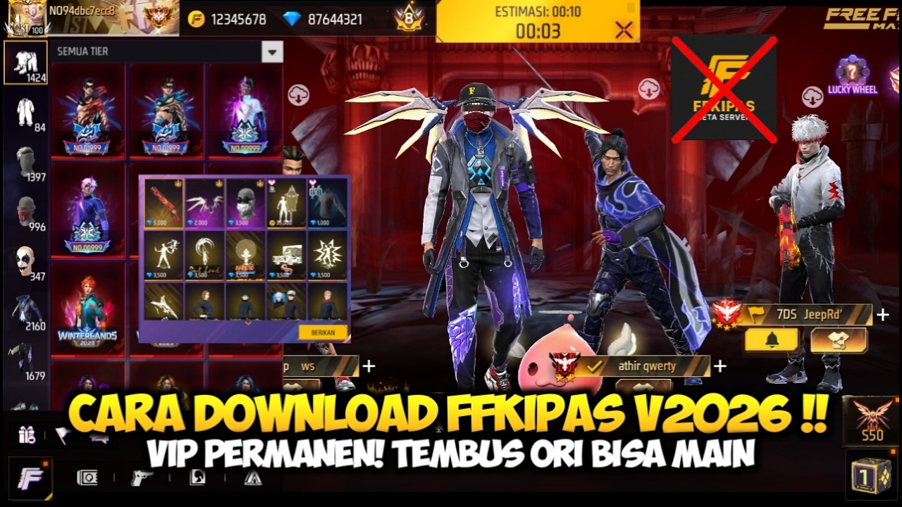 CARA DOWNLOAD FF KIPAS V2026 BISA MAIN! PASANG FF KIPAS VIP TEMBUS ORI