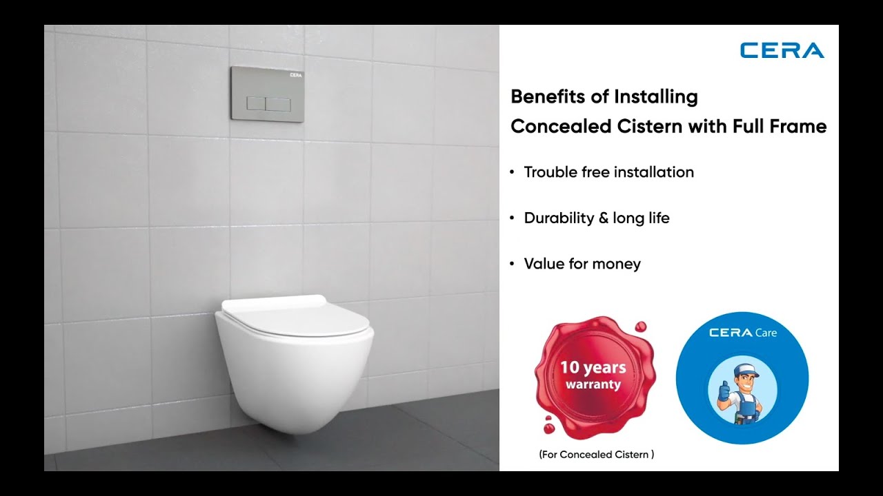 Installation of Cera Concealed Cistern and Wall Hung EWC with Full Frame