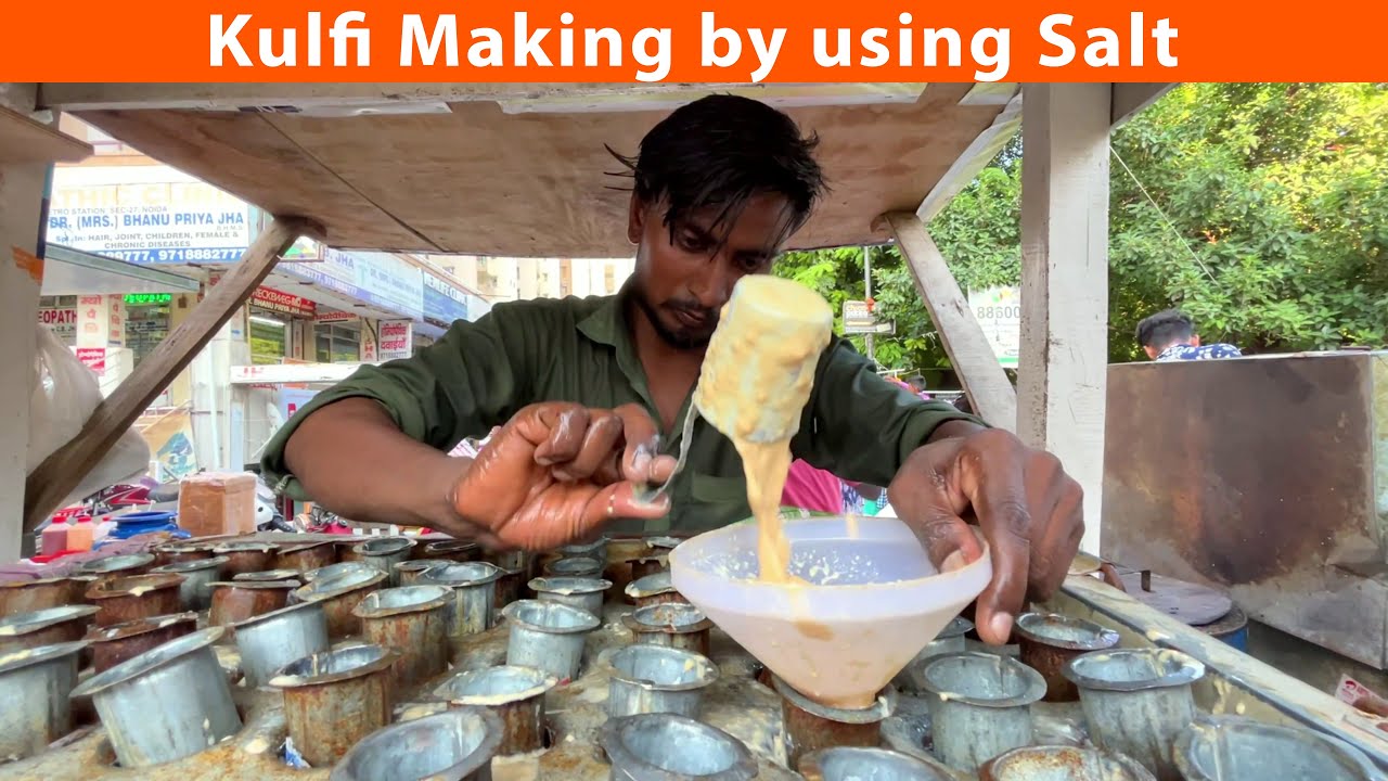 Kulfi Making by using Salt Rs.50 Only | Lala Ji Ki Special Pista Kulfi at Ghaziabad Street Food
