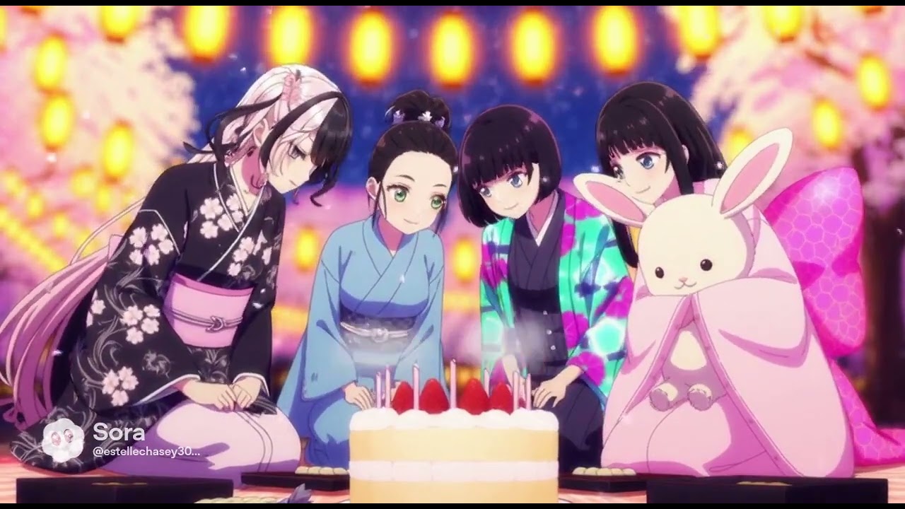 🥳🌸🎉 Akane Kurokami & Her Triplets Celebrating The Spring Festival On Their Birthday 🎉🌸🥳
