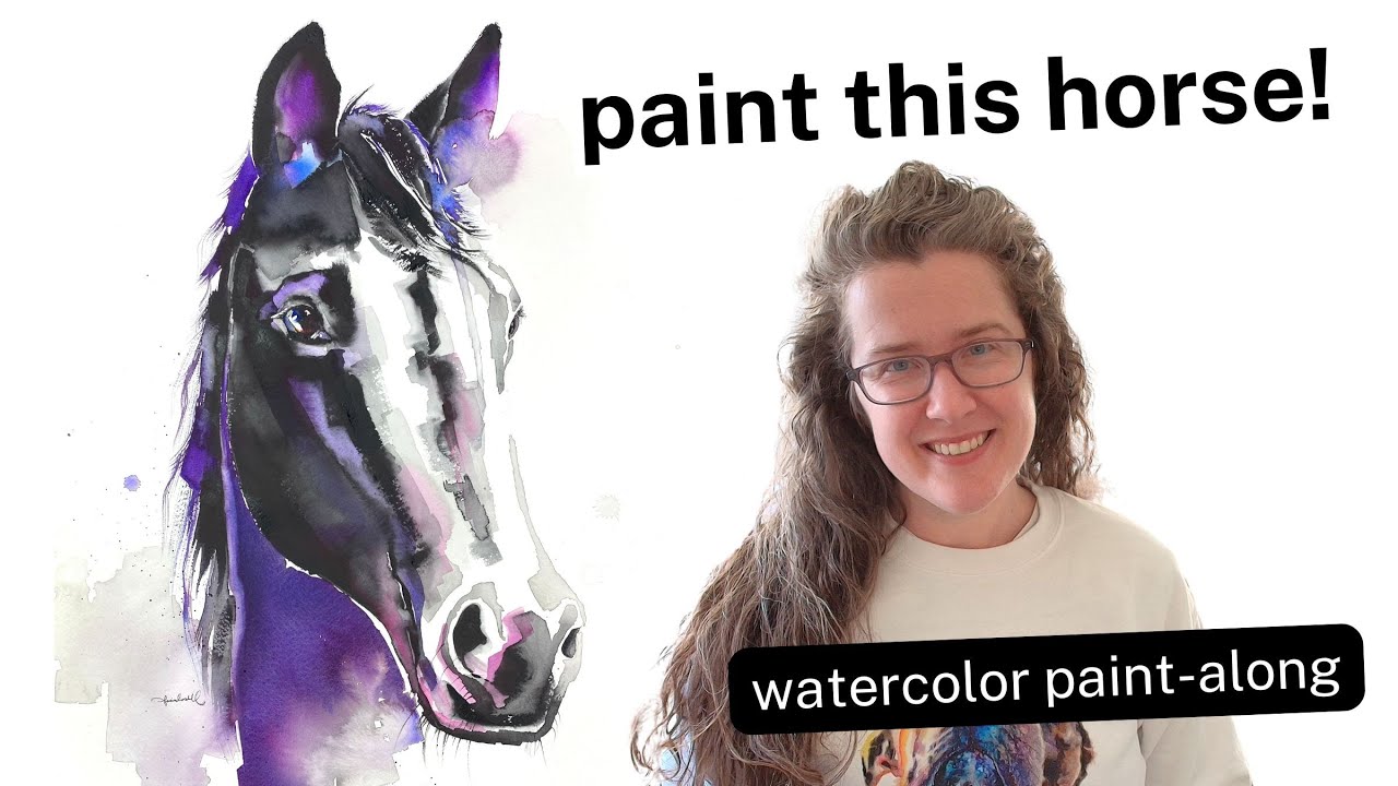Black horse watercolor painting tutorial