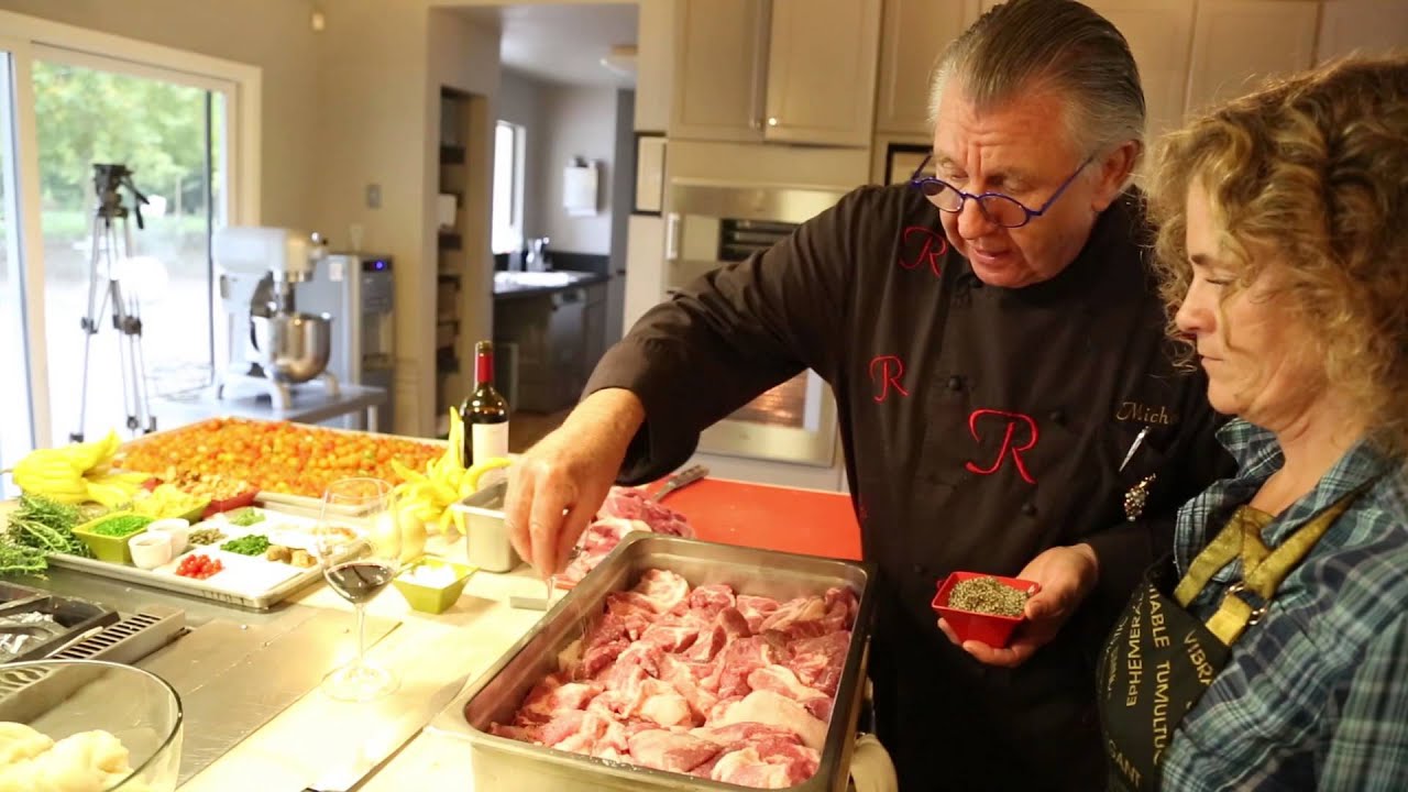 Chef Michel Cornu & Winemaker Stephanie Putnam prepare the ultimate holiday roast!
