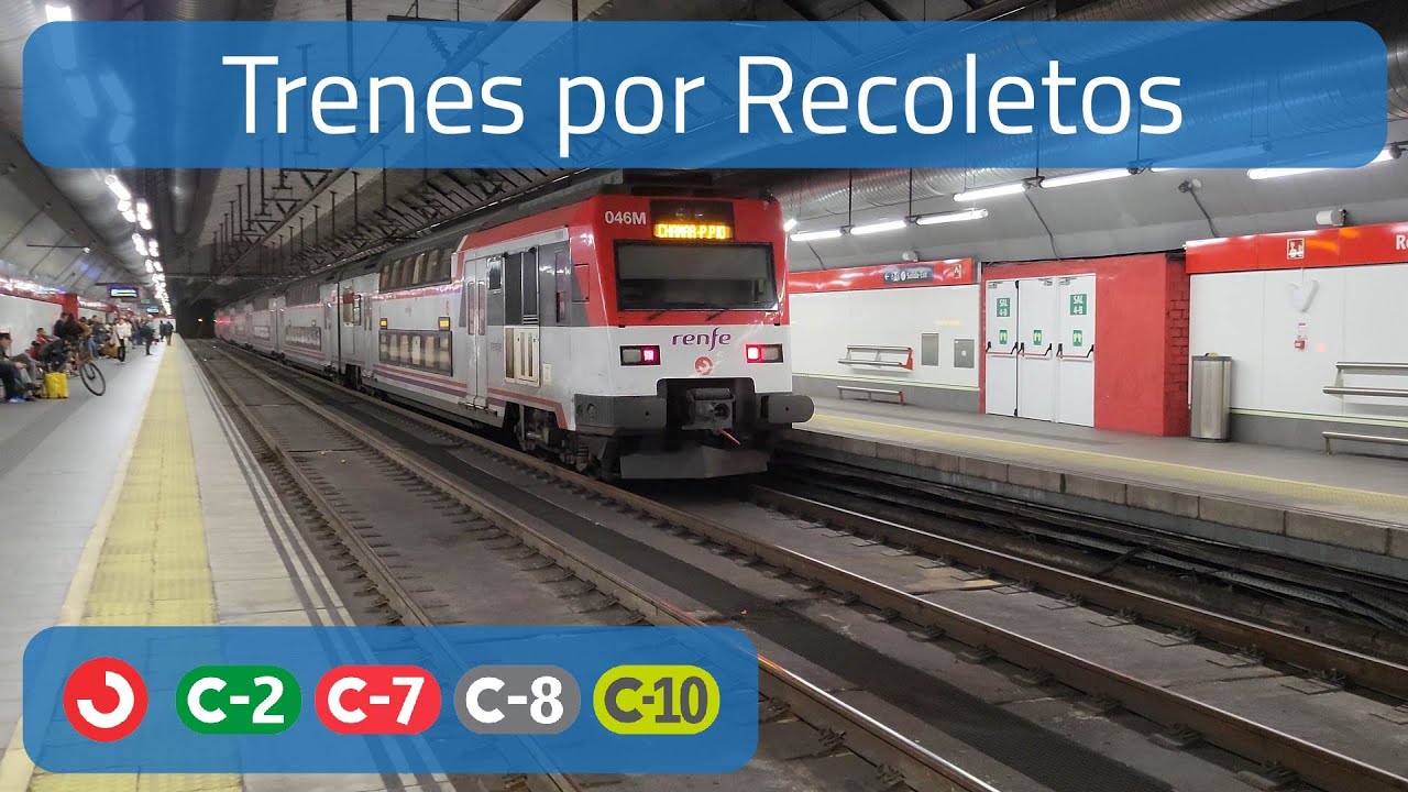 Trenes por la estación de Recoletos (Cercanías Madrid)