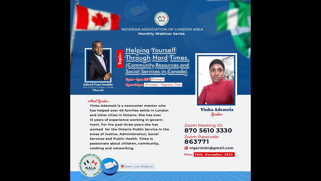 Helping Yourself Through Hard Times in Canada - Webinar by NALA - 2nd Edition