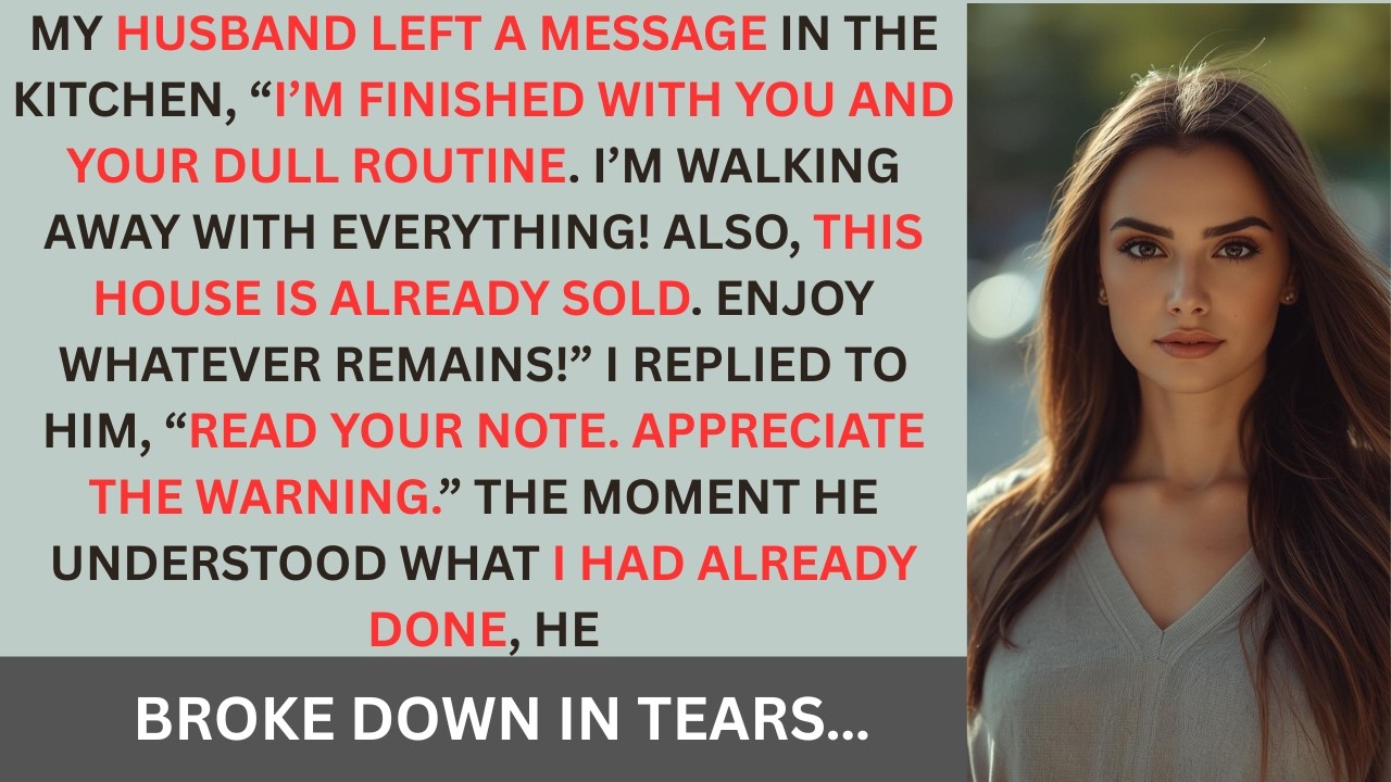 He Left a Note Saying ‘I’m Taking Everything’… What I Did Next Made Him Cry!