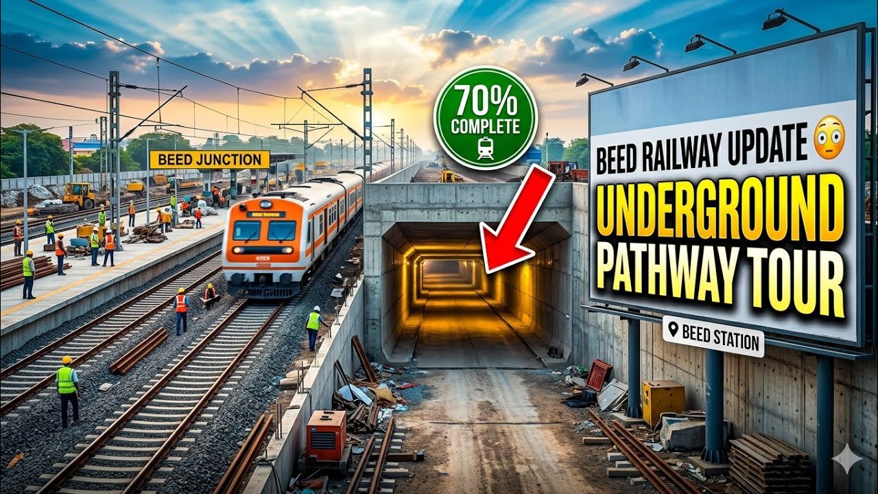 Beed to Ahilyanagar Line Update 🚆 बीड रेल्वेचं काम वेगात | Underground Pathway Tour