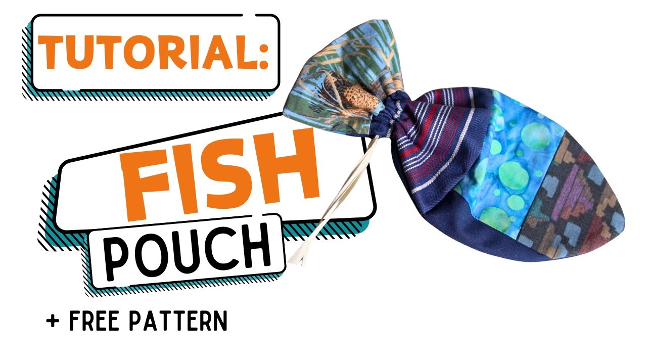 Tutorial: Scrap Fabric Drawstring Fish Pouch
