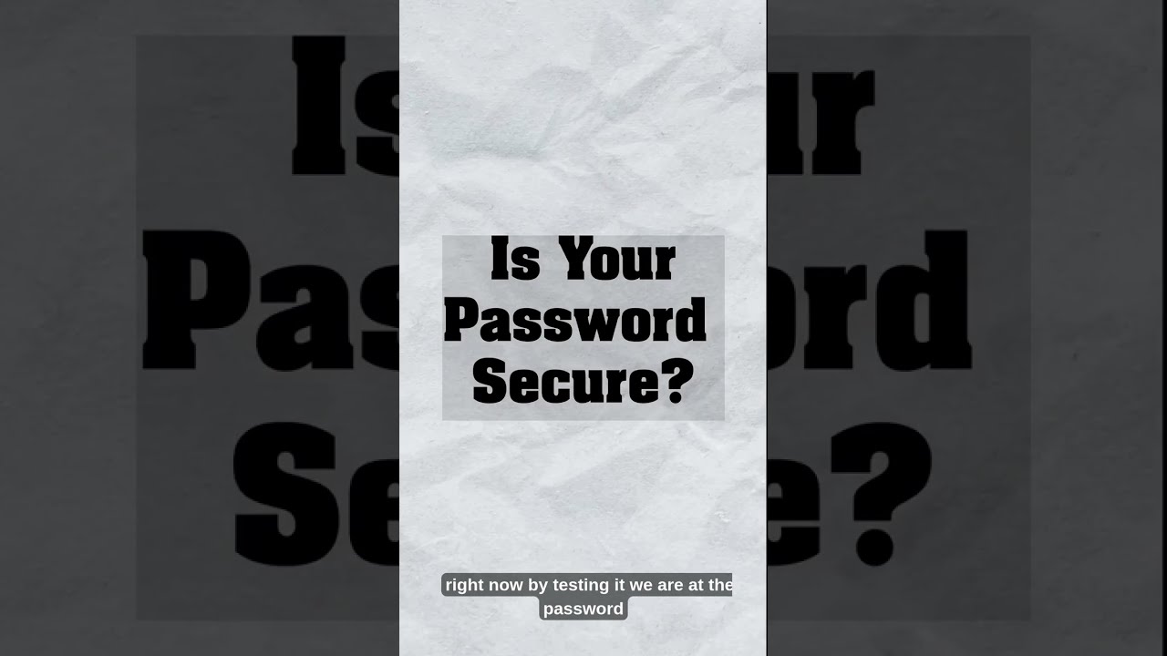 How To Test Your Password Strength #shorts