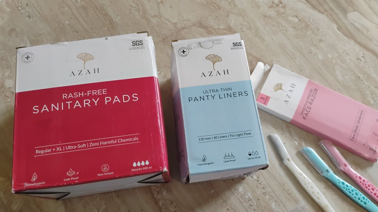 AZAH sanitary pads review in tamil|cotton pads|#organicpads#cottonpads#facialrazor#pads