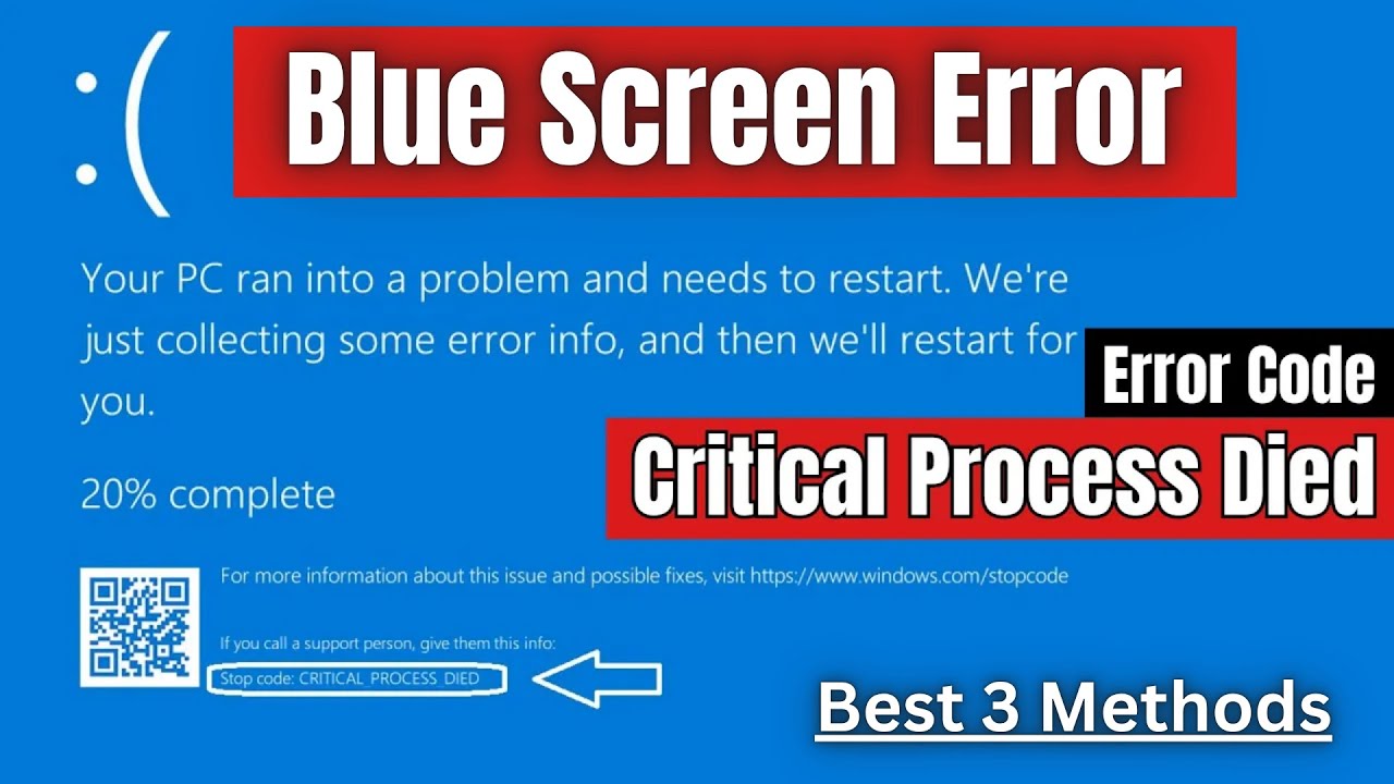 How to Fix Critical Process Died Blue Screen Error on Windows 10 & Windows 11 | Best 3 Methods