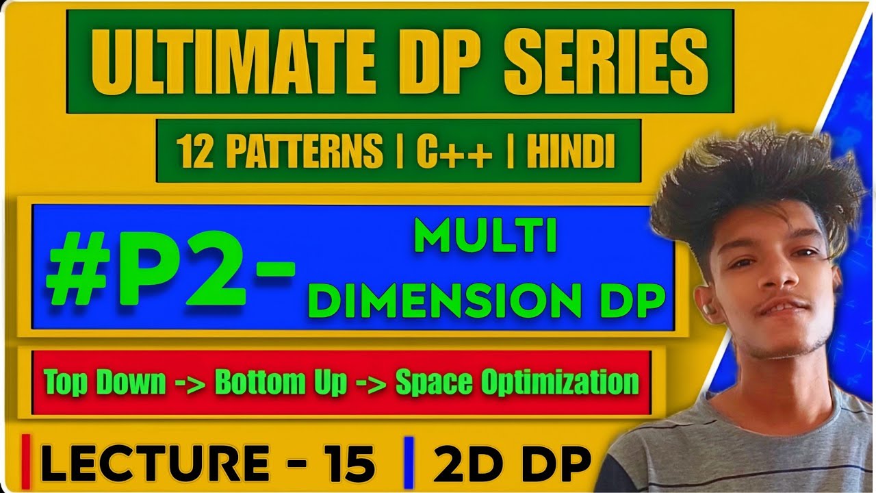 L15 - Multi Dimensional DP | Number of Ways To Stay In Same Place | 2D DP | Bottom Up 5 Ways 