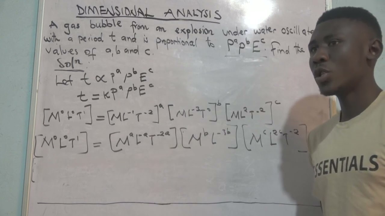 Dimensional Analysis @championtutorsacademy1974 A gas bubble from an explosion under water....