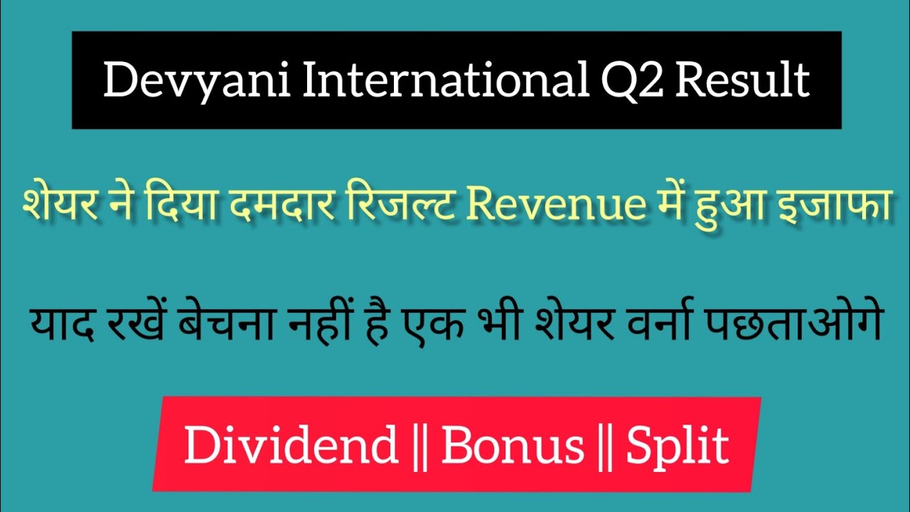 Devyani International Results Q2 2022 | Devyani International Results | Devyani International Share