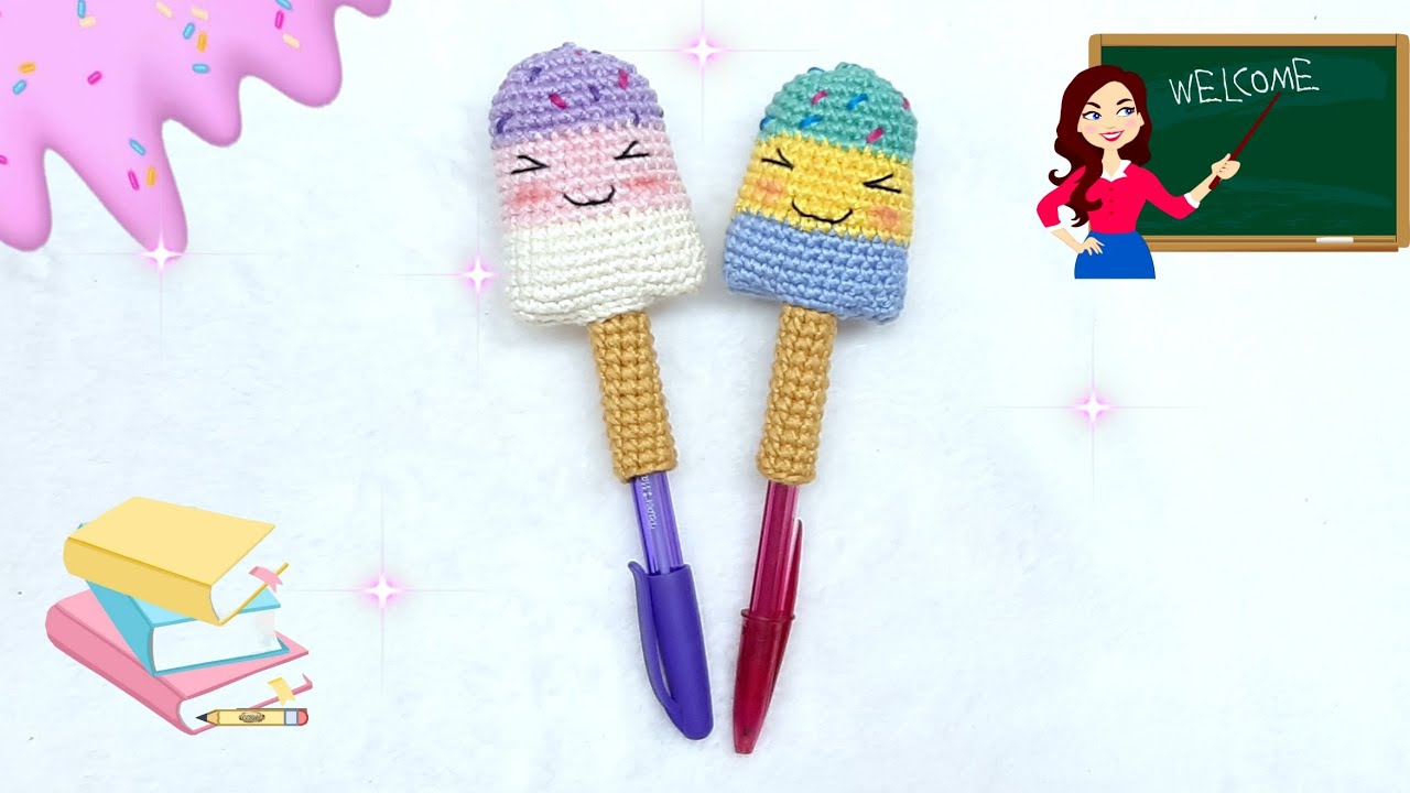 🍭FACILISIMA PALETA HELADA PORTA PLUMA AMIGURUMI / TUTORIAL PASO A PASO 🍭
