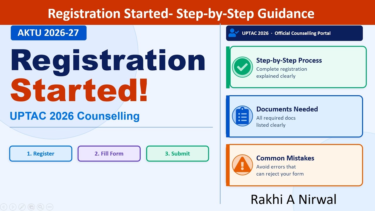 UPTAC 2026 Registration Started- Step-by-Step Complete Guide | Watch Before Filling Form| AKTU 2026