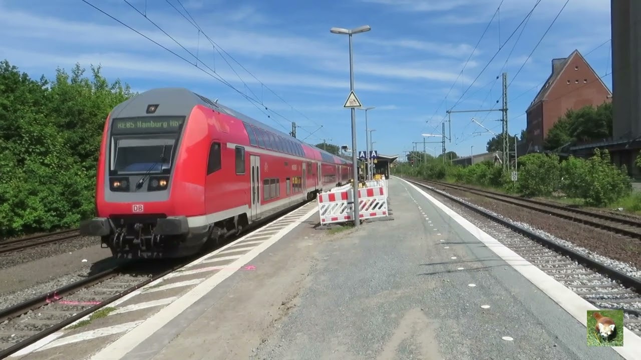 Züge BR 218, BR 112, DSB IC3 Bad Oldesloe Pfingsten 06.2022