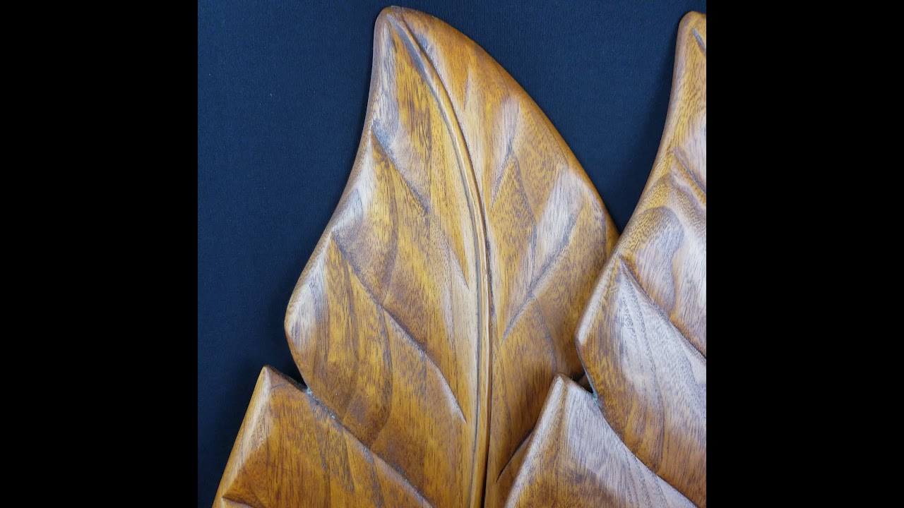 SOLD - 5 Large Wooden Ceiling Fan Blade Leaf Shaped Replacement Blade 24