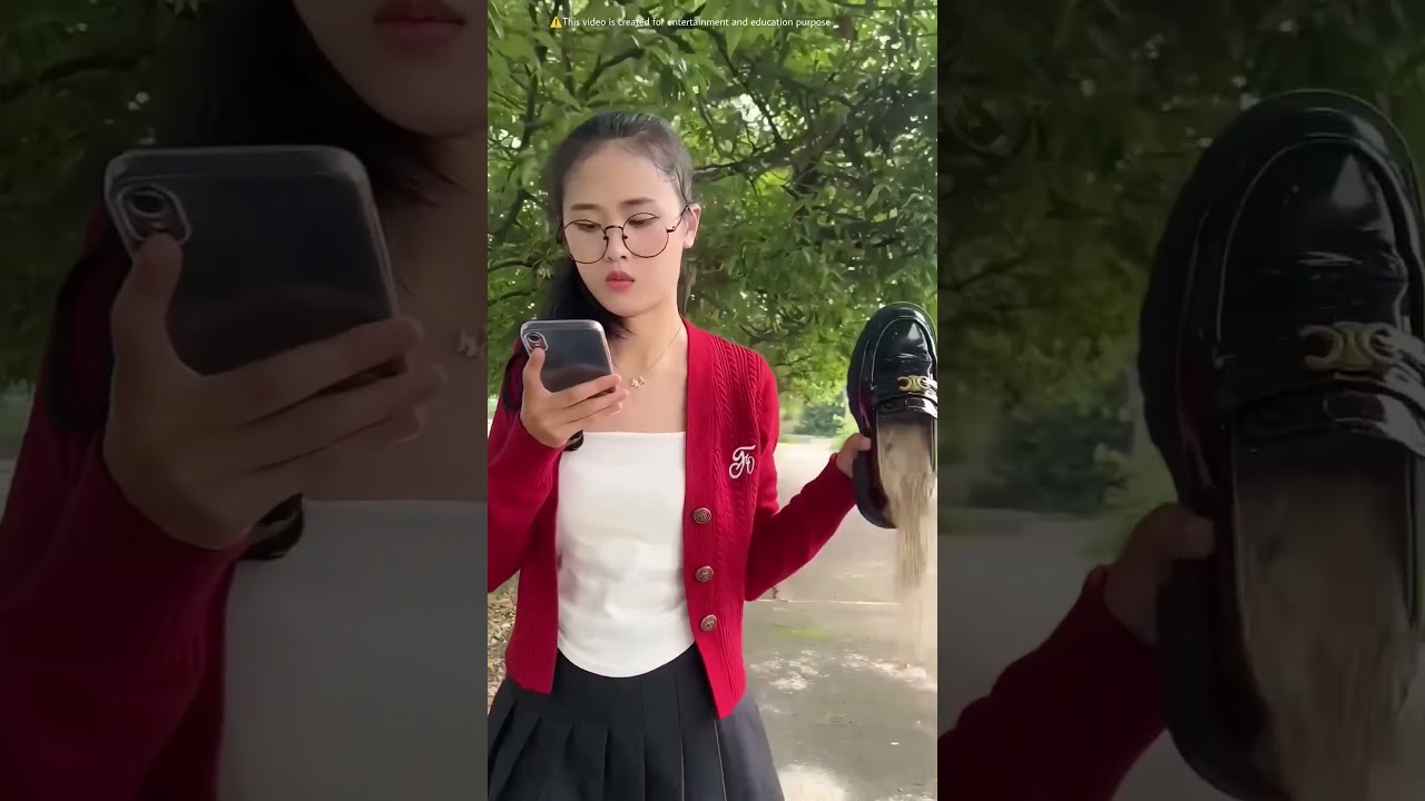 She is struck sand in shoes 🤣