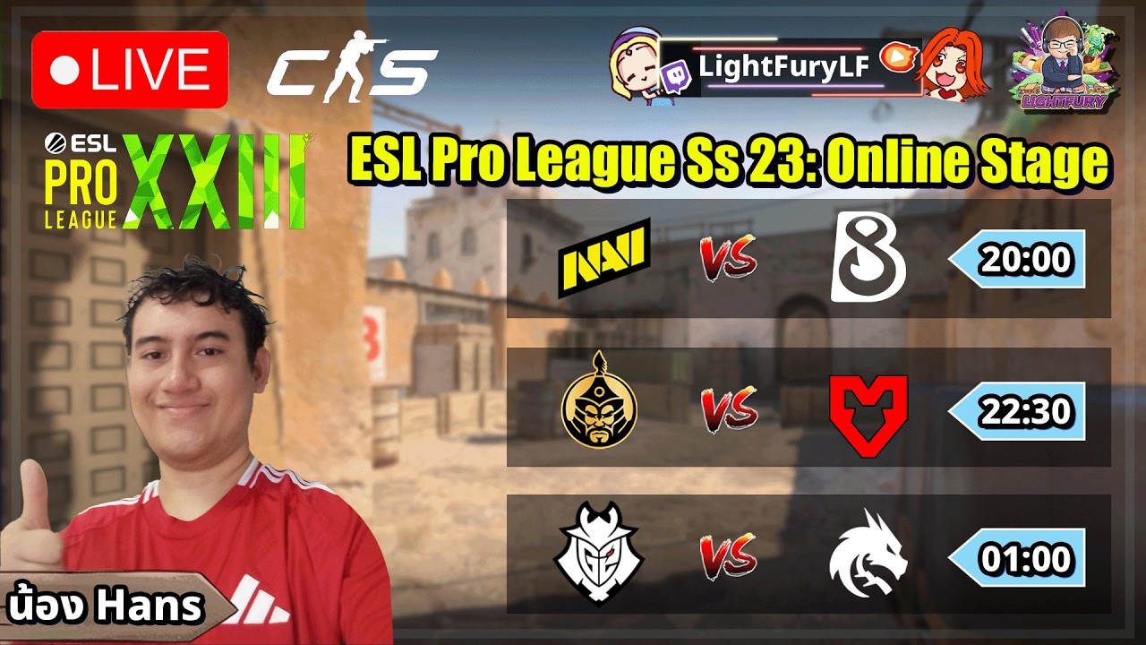 🔴[CS2] ดูแข่ง NAVI⚔️B8/MongolZ⚔️MOUZ/G2⚔️Spirit(Bo3)🏆ESL Pro League SS 23: Online Stage -Stage2 Day8
