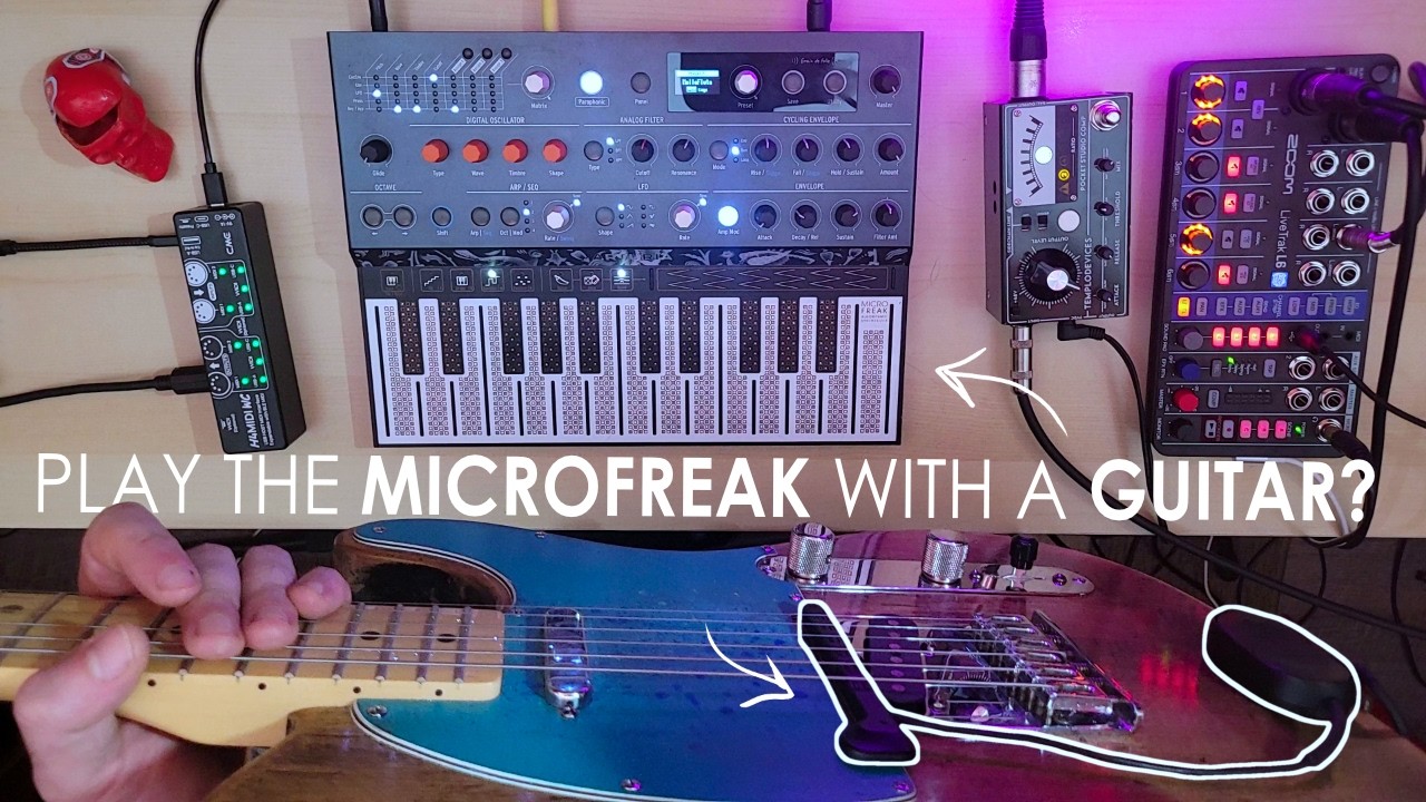 Ambient Textures By Playing the MicroFreak Via a Fishman TriplePlay Express MIDI Guitar Pickup
