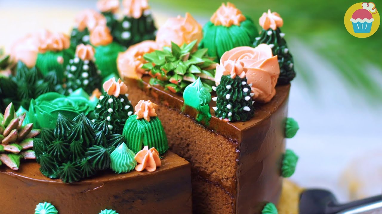 Cactus Garden Cake Decoration Idea | Nyam Nyam